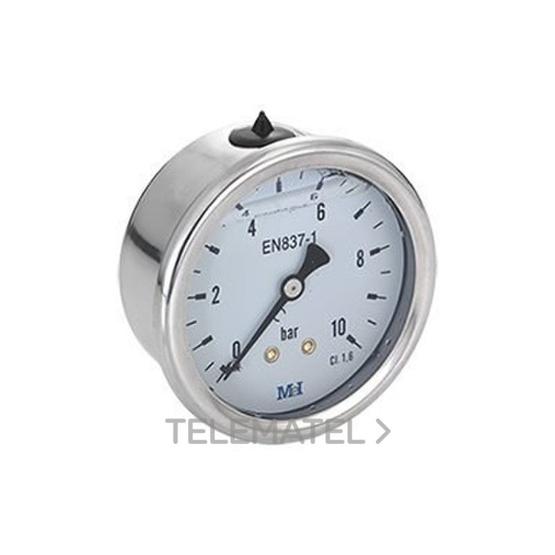 Manómetro glicerina 1/4 de esfera inox | Hecapo