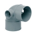 Codo con tomas a 50 Ø PVC | Ibide