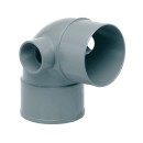 Codo con tomas a 50 Ø PVC | Ibide
