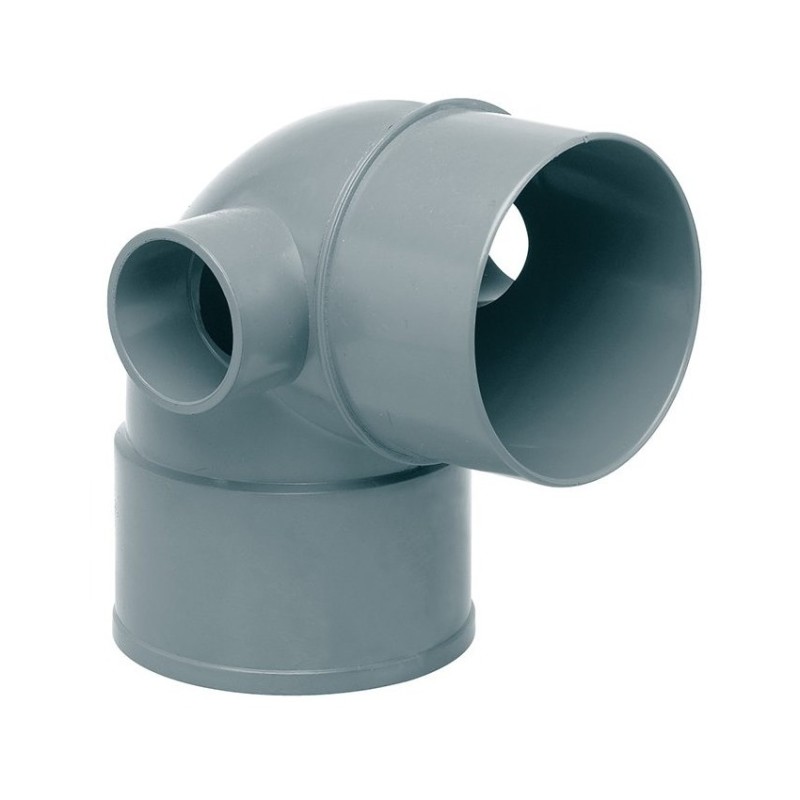 Codo con tomas a 50 Ø PVC | Ibide