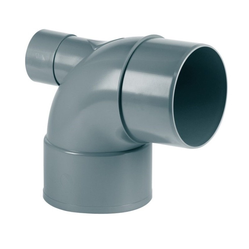 Codo con toma posterior a 50 Ø PVC | Ibide