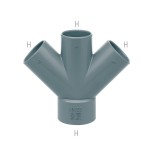 Te derivación doble plana Hembra PVC | Ibide