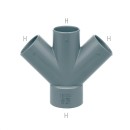 Te derivación doble plana Hembra PVC | Ibide