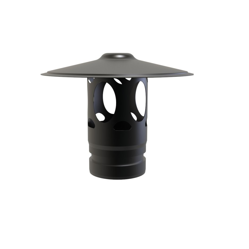 Deflector caperuza con junta vitrificado negro mate | Convesa
