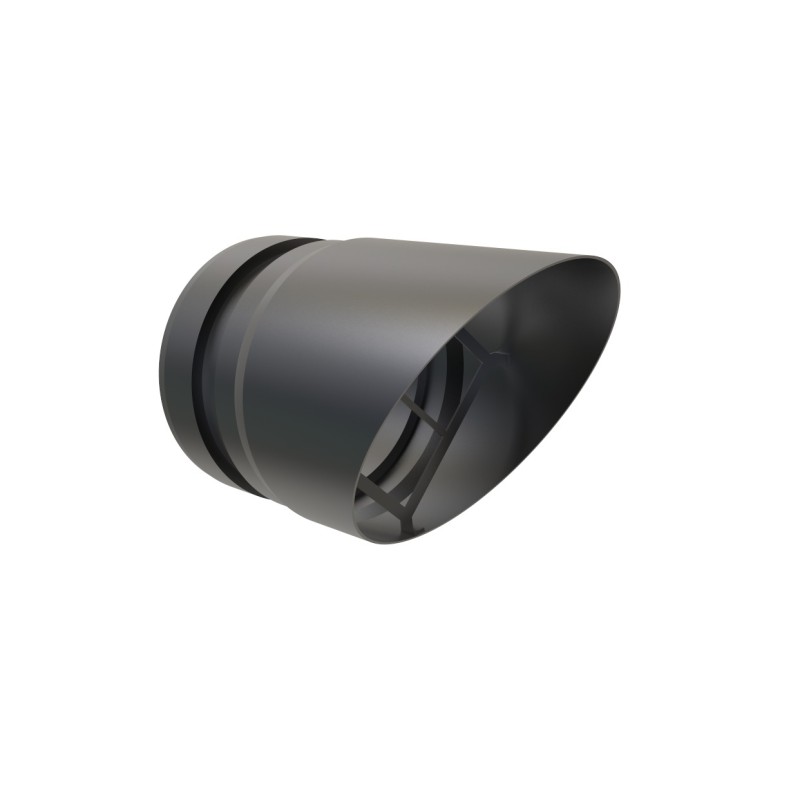 Deflector terminal horizontal vitrificado negro mate | Convesa