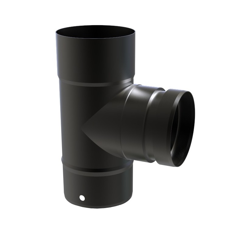 Te 90° Ø 80 vitrificado negro mate | Convesa