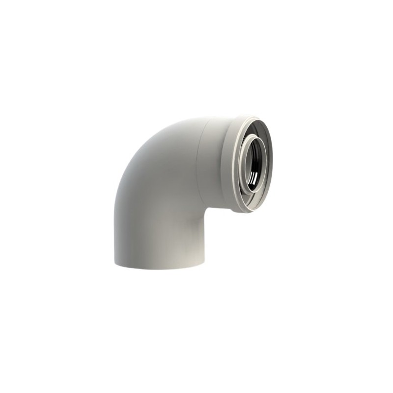 Codo coaxial MH polipropileno/acero | Fig