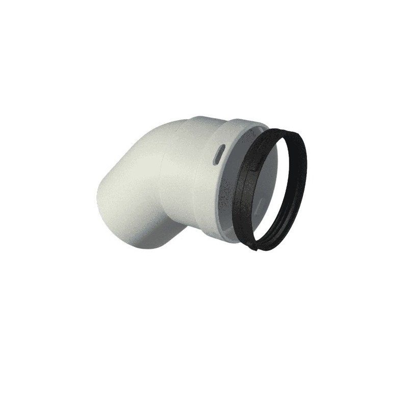 Codo chimenea MH x 45° Polipropileno Bl | Fig