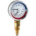 Manotermómetro de 0-6 bar/0-120°C Ø80 1/2 | Hecapo