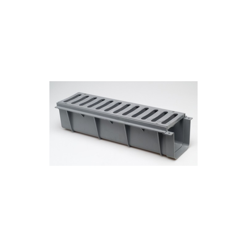 Canaleta con rejilla PVC 520x170 gris | Crearplast