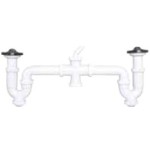 Sifón curvo doble 1 1/2" - 40 con toma | Crearplast