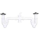 Sifón curvo doble 1 1/2" - 40 con toma | Crearplast