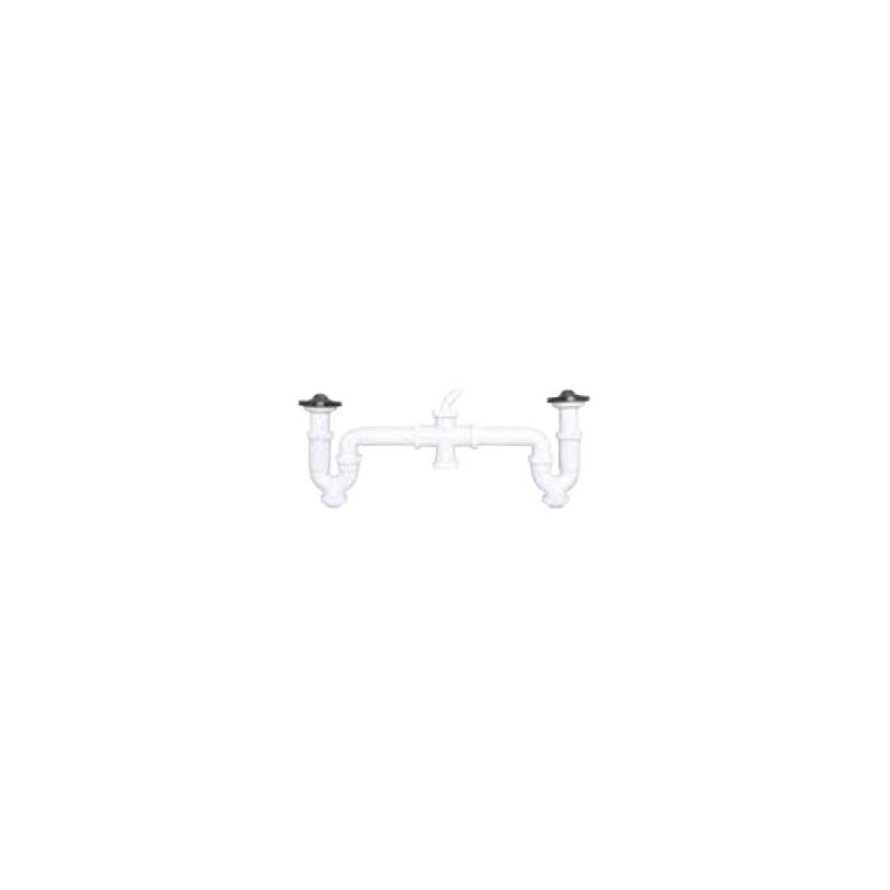 Sifón curvo doble 1 1/2" - 40 con toma | Crearplast