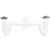 Sifón curvo doble 1 1/2" - 40 con toma | Crearplast