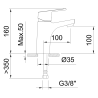 Grifo lavabo monomando 100mm Go! | Clever