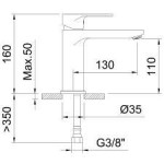 Monomando lavabo Rocket 110mm 5l/min | Clever
