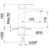 Monomando lavabo Rocket 110mm 5l/min | Clever