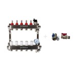 Colector premontado inox + válvulas soporte 3 ctms | Nubeco