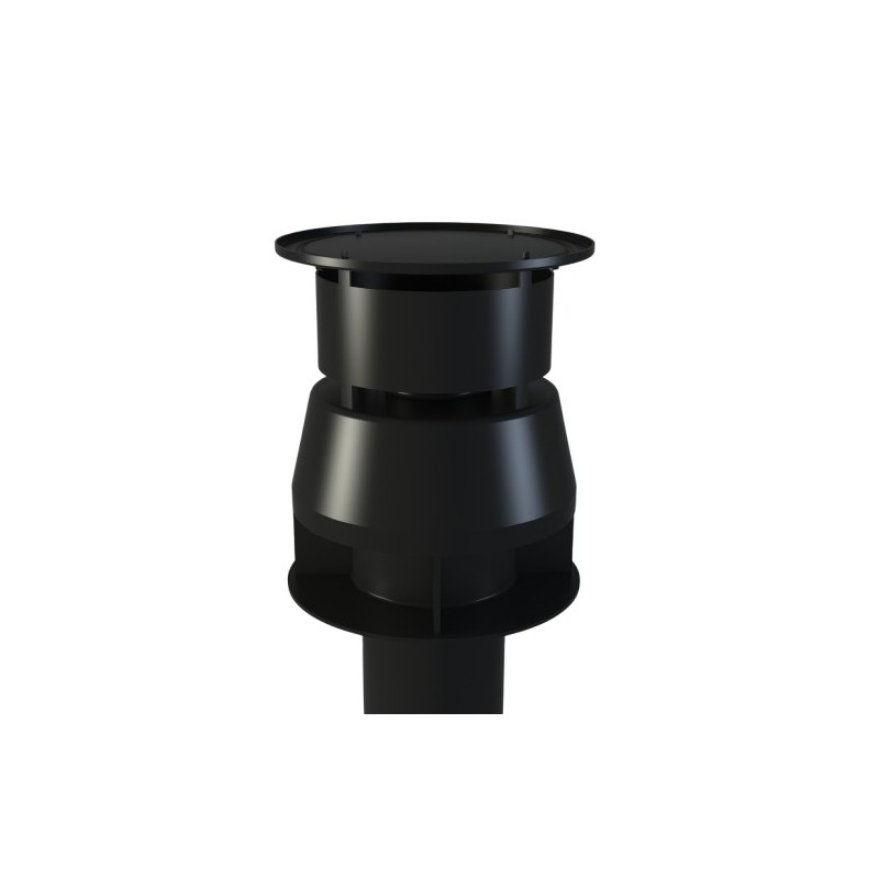 Terminal coaxial vertical 60/100 negro | Fig