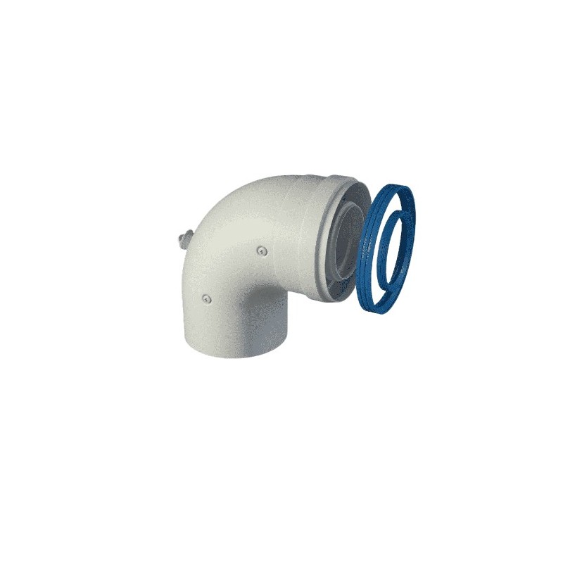 Codo coaxial 90° toma de muestras 60/100 | Fig